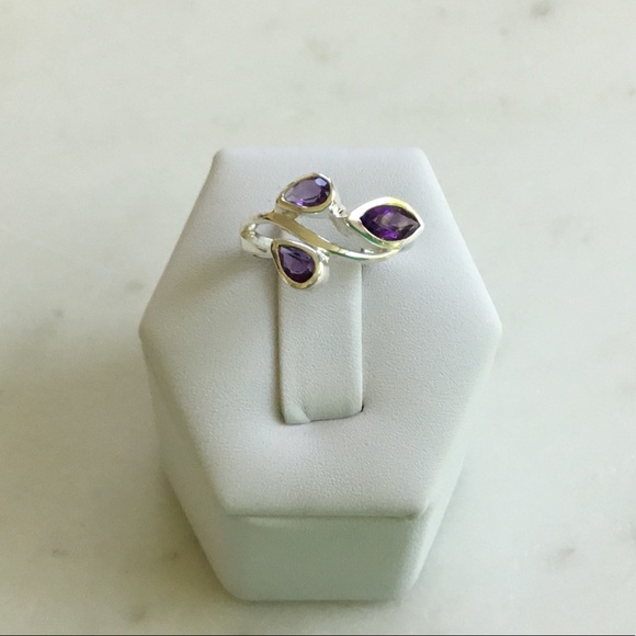 Genuine Amethyst .925 Sterling Silver Ring - Picture 15 of 16